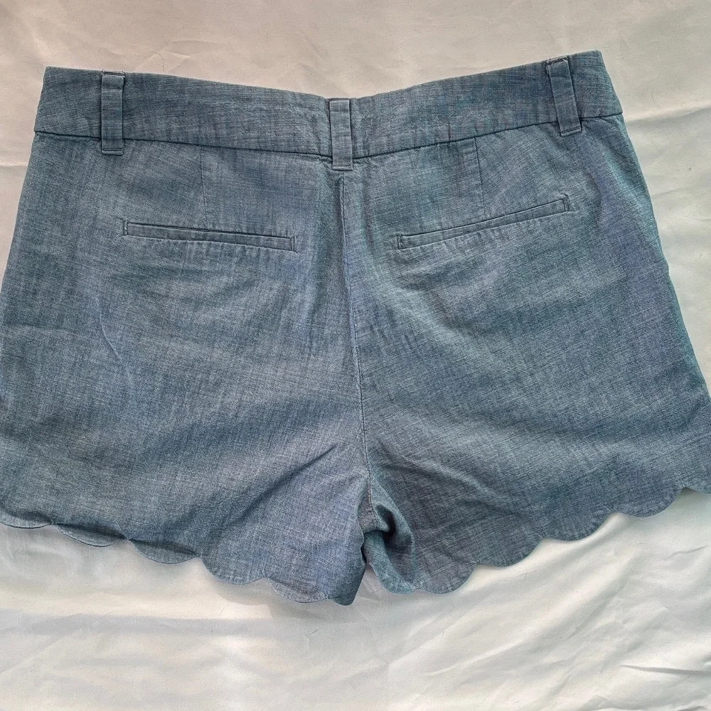 J. Crew Light Blue Chambray Scallop-Hem Shorts - Picture 5 of 6